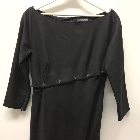 Alexander McQueen 2007 Wool Button Accent Knee Length Dress Size 12 - Picture 2 of 16